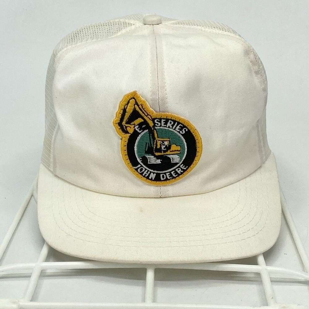 Vintage K-Products John Deere E-Series Tractor‎ Snapback Hat Mesh Back White